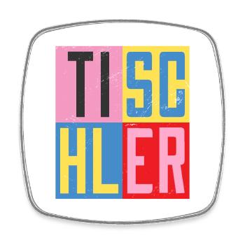 Tischler Design - Viereckiger Kühlschrankmagnet - Weiß - Vorne