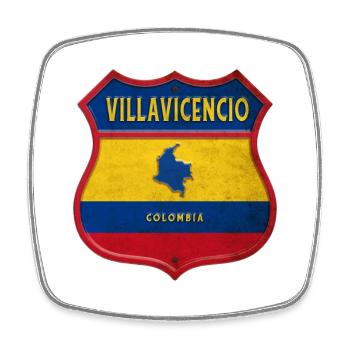 Écusson Villavicencio Colombia - Magnet carré - blanc - Devant
