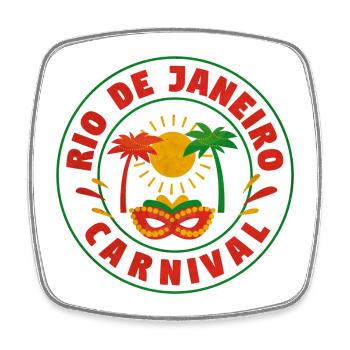 Rio Carnaval Mask Spectacle - Square fridge magnet - white - Front