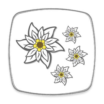 volksfeste frau, traditionelles blumenmuster - Viereckiger Kühlschrankmagnet - Weiß - Vorne