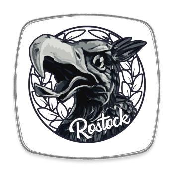 Rostock - Square fridge magnet - white - Front