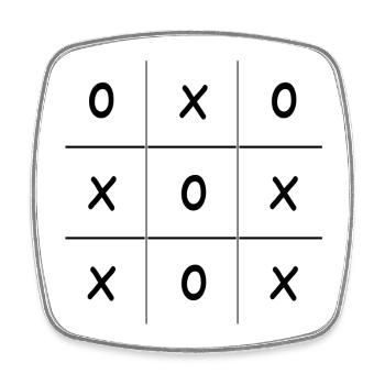 Tic-Tac-Toe Spiel Drei gewinnt Kreis Kreuz - Viereckiger Kühlschrankmagnet - Weiß - Vorne