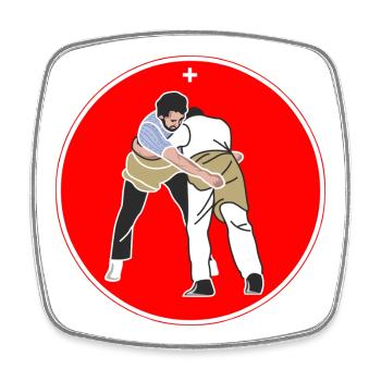 Schweizer Nationalsport Schwinger tafel rot - Viereckiger Kühlschrankmagnet - Weiß - Vorne