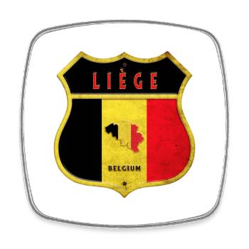Liège Belgique Armoiries Drapeaux Design - Magnet carré - blanc - Devant
