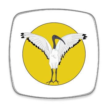Bin Chicken Bird - Square fridge magnet - white - Front
