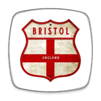 Bristol England coat of arms - Square fridge magnet - white - Front