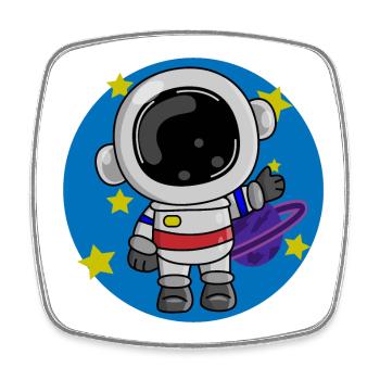 Astronaut, Kosmos, Spaceman - Viereckiger Kühlschrankmagnet - Weiß - Vorne