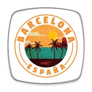 Barcelona España Beach Rétro - Magnet carré - blanc - Devant
