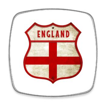 England Flaggen Wappen - Viereckiger Kühlschrankmagnet - Weiß - Vorne