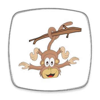 Hanging Monkey - Square fridge magnet - white - Front