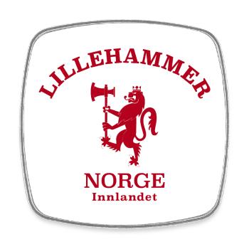 LILLEHAMMER Norwegen Norway Norge - Viereckiger Kühlschrankmagnet - Weiß - Vorne