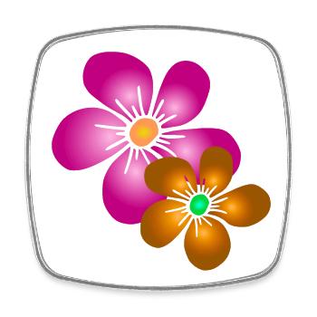 colorful flower bouquet floral flower tendril floral - Square fridge magnet - white - Front