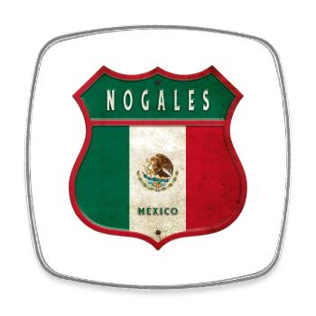Motif de l'écusson Nogales Mexico - Magnet carré - blanc - Devant