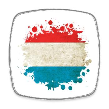 Luxemburg Flaggen Klecks - Viereckiger Kühlschrankmagnet - Weiß - Vorne