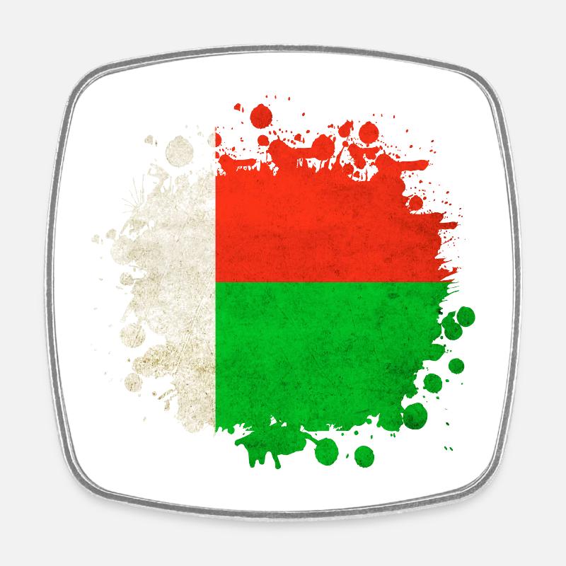 Blob de drapeaux de Madagascar - Magnet carré - blanc