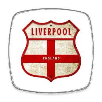 Armoiries de Liverpool Angleterre - Magnet carré - blanc - Devant