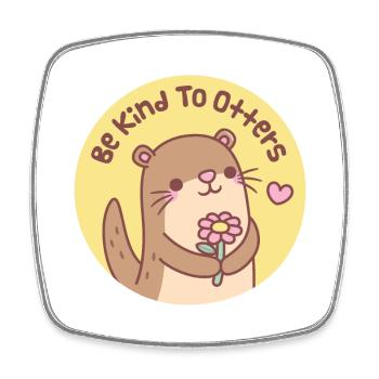 Mignonne petite loutre soyez gentil avec les loutres - Magnet carré - blanc - Devant