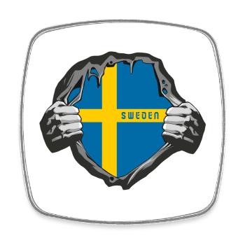 Schweden Flaggen Design - Viereckiger Kühlschrankmagnet - Weiß - Vorne