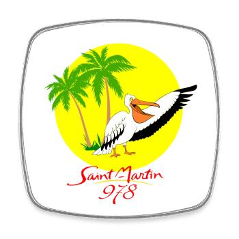 Sint Maarten - Viereckiger Kühlschrankmagnet - Weiß - Vorne