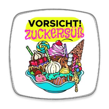 Naschkatzen Konditor Cupcake Statement Süßigkeiten - Viereckiger Kühlschrankmagnet - Weiß - Vorne