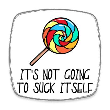 Cool Sweets Statement Candy avec une dent sucrée - Magnet carré - blanc - Devant