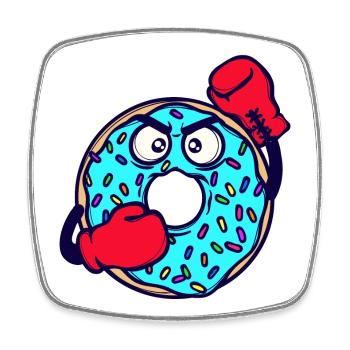 Donut Süßigkeiten Lecker Naschen Nachspeise - Viereckiger Kühlschrankmagnet - Weiß - Vorne