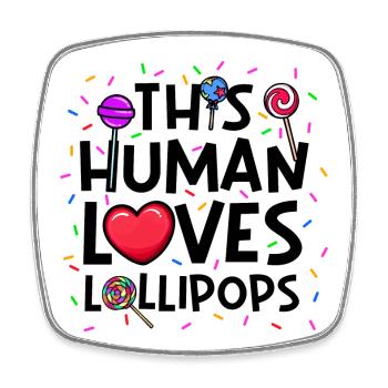 Sweet Tooth Statement Sweets Candy - Square fridge magnet - white - Front