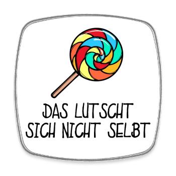 Süßigkeiten Naschkatzen Statement Bonbon Lecker - Viereckiger Kühlschrankmagnet - Weiß - Vorne