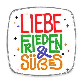Nachspeise Naschen Süßigkeiten Statement Lecker - Viereckiger Kühlschrankmagnet - Weiß - Vorne