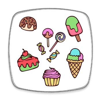 Ice Cream Delicious Sweet Tooth Candy Cupcake - Square fridge magnet - white - Front