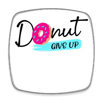 Donut Süßigkeiten Statement Naschen Lecker - Viereckiger Kühlschrankmagnet - Weiß - Vorne