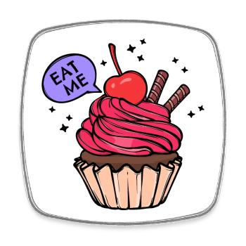 Cupcake Statement Nachspeise Backen Süßigkeiten - Viereckiger Kühlschrankmagnet - Weiß - Vorne