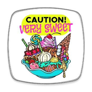 Cupcake Nachspeise Statement Naschen Süßigkeiten - Viereckiger Kühlschrankmagnet - Weiß - Vorne