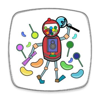 Sweets Dessert SnackIng Candy With a sweet tooth - Square fridge magnet - white - Front