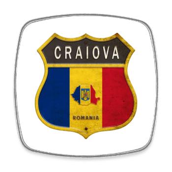 Craiova Romania coat of arms design - Square fridge magnet - white - Front