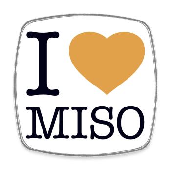 I LOVE MISO Sushi - Square fridge magnet - white - Front