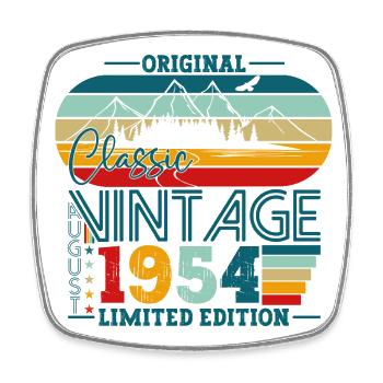 Original Août Vintage 1954 Cadeau d’anniversaire - Magnet carré - blanc - Devant
