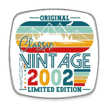 Original August Vintage 2002 Cadeau d’anniversaire - Magnet carré - blanc - Devant