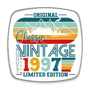 Original August Vintage 1997 Birthday Gift - Square fridge magnet - white - Front