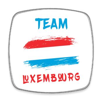 Drapeaux de l'équipe du Luxembourg - Magnet carré - blanc - Devant