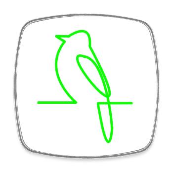 Glowing Bird Line Art - Square fridge magnet - white - Front