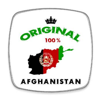 Afghanistan original 100% flag design - Square fridge magnet - white - Front