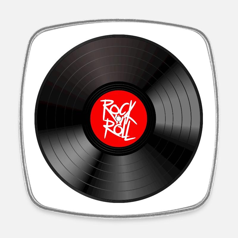 Vinyle Rock 'n' Roll : un t-shirt de déclaration - Magnet carré - blanc