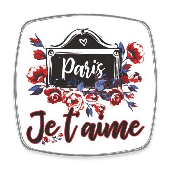 Plaques de rue Paris - Magnet carré - blanc - Devant