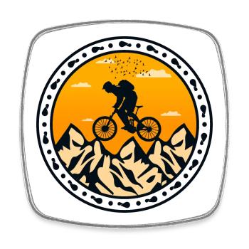 Aventure Montagnarde Vélo - Magnet carré - blanc - Devant