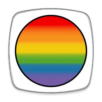 Regenbogen Verlauf Round white shirt - Viereckiger Kühlschrankmagnet - Weiß - Vorne