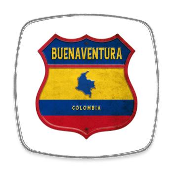 Écusson Buenaventura Colombia - Magnet carré - blanc - Devant