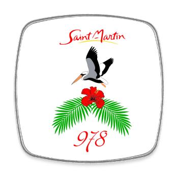 Saint-martin - Magnet carré - blanc - Devant