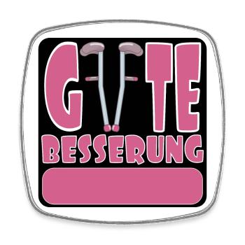 Gute Besserung wünschen - SELBST GESTALTEN NAME - Viereckiger Kühlschrankmagnet - Weiß - Vorne