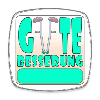 Gute Besserung Krankenhaus - GEHHILFE - VORNAME - Viereckiger Kühlschrankmagnet - Weiß - Vorne